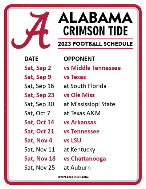 what is the university of alabama football schedule|alabama university football schedule 2022.